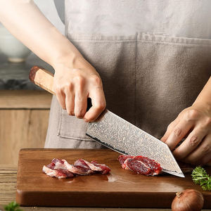 Cuchillo de cobre damasco hecho a mano con perfil delgado y mango de madera para limpiar y procesar pescado - Product Image 5