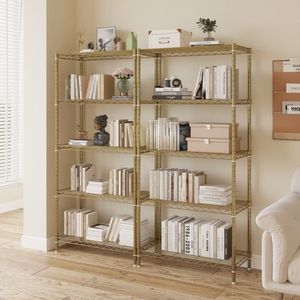 FCH ขาตั้งจอแสดงผลแบบห้าชั้น ขาปรับระดับได้ พร้อมปรับระยะห่างระหว่างชั้นได้ฟรี เหล็กเคลือบเงาสูง 74*34*150 ซม. สำหรับชั้นวางของ - Product Image 2