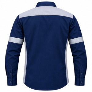 Ropa de Trabajo, Camisa de Trabajo de Alta Visibilidad para Hombre, Reflectante, de Poliéster, Manga Larga, Uniforme de Seguridad, Azul Gris - Product Image 4