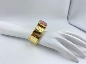 กำไลข้อมือทองเหลืองชุบทอง18K ทำด้วยมือสุดหรูประดับด้วยเพชรพลอยหรือของขวัญแต่งงานสำหรับผู้หญิง - Product Image 2