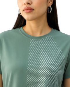 Manufacturer Customized Women Sage Green Quick Dry Sports T Shirt Breathable Lightweight Gym Running Workout Athletic Tee <b>Top</b> - Product Image 3