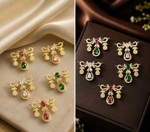 Pendentif Mangalsutra en cuivre plaqué or de qualité supérieure avec design floral en zircon, bijoux ethniques élégants pour un usage quotidien, cadeau pour femmes - Product Image 3