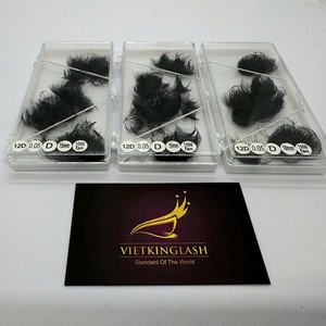 Bandejas de Extensiones de Pestañas Coreanas PBT 12D Negro Mate Oscuro, Suaves, al por Mayor, Extensiones de Pestañas Individuales Pre-fabricadas, Fabricante - Product Image 4