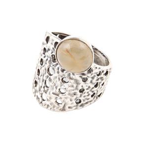 Wholesale 925 Sterling <b>Silver</b> Oxidized <b>Ring</b> Rutilated Quartz Diamond 18K Beautiful Handmade Classic <b>Statement</b> Jewelry Parties - Product Image 1