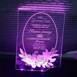 Venta al por mayor de tarjetas acrílicas de lujo personalizadas, invitaciones de boda, invitaciones de quinceañera personalizadas, boda con caja de invitación - Product Image 6