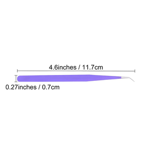 Pince à épiler de précision en acier inoxydable, pointe lisse, revêtement violet, haute qualité, antistatique, prise en main parfaite pour les extensions de cils - Product Image 2