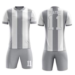 Ensemble de maillot de football rayé pour homme, manches courtes, col en V, polyester respirant, taille adulte, numéro personnalisable 11 - Product Image 2