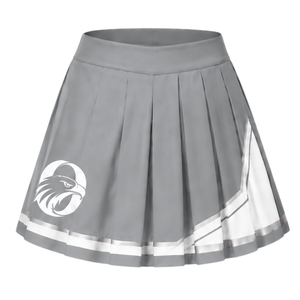 Ensemble uniforme de cheerleading gris et blanc sublimé à manches longues avec jupe plissée – Tenue de sport d'équipe pour entraînement et performance – Personnalisable - Product Image 5