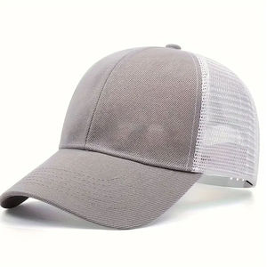 Wholesale 5-Panel Mesh <b>Baseball</b> Hat Custom Logo Hip Hop Embroidered Print Foam <b>Cap</b> Velvet Polyester Material <b>Plain</b> Trucker Hat - Product Image 2