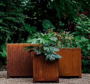 Ensemble de trois jardinières carrées en cuivre rustiques, best-sellers, pour décoration de jardin extérieur, à prix avantageux - Product Image 5