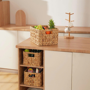 Handwoven Water Hyacinth Storage Basket Set – Natural Wicker Organizer <b>Bins</b> for Home & Office - Product Image 6