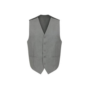 Chaleco Formal Gris para Hombre, Cuello en V, Cierre de un Solo Botón, 5 Botones, Mezcla de Poliéster y Algodón, Antiarrugas, Corte Regular - Product Image 1