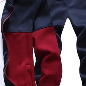 Men's Casual Tracksuit Color Block <b>Zipper</b> <b>Jacket</b> & Pants Set Full Sleeve Stand Collar Autumn Wear Breathable Polyester Cotton - Product Image 6