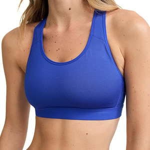 Royal <b>Blue</b> Yoga Sports <b>Bra</b> Medium Support Racerback Activewear Breathable Gym <b>Bra</b> Wireless Workout Top For Women - Product Image 3