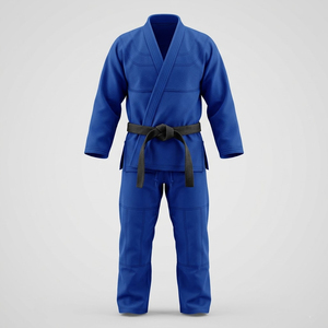 ชุดยูโดสีน้ำเงิน คิโมโน BJJ Gi สำหรับผู้ใหญ่ ผ้าฝ้าย 100% 260 กรัม ทนทาน ไร้ตะเข็บ ทรงปกติ ใส่ได้ทั้งชายและหญิง ชุดศิลปะการต่อสู้ - Product Image 1