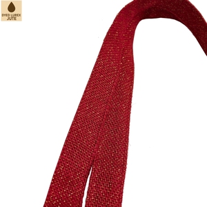 Bolsa de Yute Personalizada con Lentejuelas Bordadas en Rojo y Lurex, con Bolsillo Exterior, 38x39x12 cm, Venta al Por Mayor, OEM, Marca Privada, Exportador de Fábrica - Product Image 4