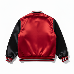 Satin Varsity <b>Jacket</b> | High-Quality Retro Baseball Bomber | Multi-Color Patchwork Letterman <b>Jacket</b> - Product Image 3