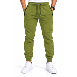 Pantalon de jogging violet pour homme avec cordon de serrage à la taille, poches zippées, bas de jambe fuselé, style sportif et décontracté - Product Image 2