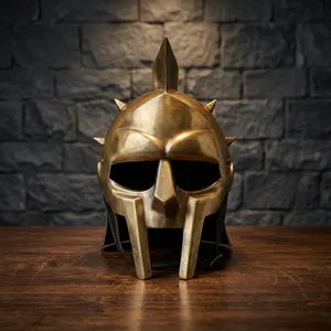 Casco de Gladiador Antiguo de Metal, Casco Decorativo de Guerrero Espartano, Armadura Medieval, Disfraz Coleccionable, Decoración para el Hogar - Product Image 6