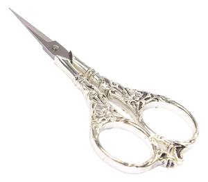 กรรไกรตัดเย็บสแตนเลสสตีลสีเงินสุดหรู ทำมือ สำหรับงานโปรโมชั่น สลักลายสไตล์โบราณ ของขวัญงานฝีมือแบบวินเทจ - Product Image 2