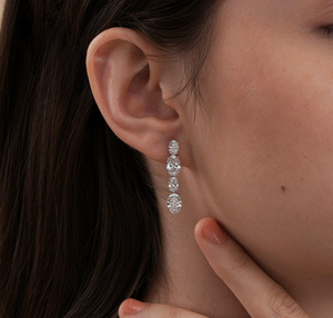 Pendientes de lujo de plata 925 con diamantes de laboratorio para mujer, corte brillante, color E, VVS1 - Product Image 4