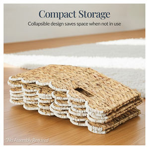 Panier de rangement festonné en jacinthe, vente chaude, fait main, naturel, écologique, organisateur de décoration intérieure, fabricant - Product Image 2