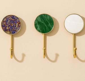 Gancho de pared de mármol dorado de lujo, gancho decorativo de metal para colgar abrigos, perchero moderno para colgar en la pared, para el hogar, hotel, interior. - Product Image 1