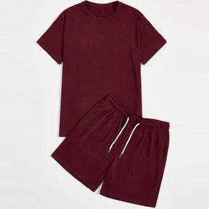 เสื้อยืดแขนสั้นคุณภาพสูงสำหรับผู้ชาย OEM เหมาะสำหรับใส่ไปเที่ยวทะเลและใส่ลำลองในช่วงฤดูร้อน พร้อมกางเกงขาสั้น ชุดเซ็ตสำหรับผู้ชาย ผลิตโดย HAIDIIII SPORTS - Product Image 1