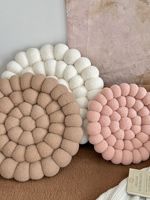 PFS02 Nouveau style coussin tissé couleur unie minimaliste, esthétique INS, couleur crème française, pour fenêtre en baie, canapé, pouf, oreiller, vente en gros