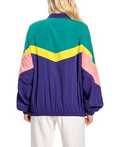 Veste coupe-vent légère de qualité supérieure pour femmes, manches longues, fermeture éclair avant, couleur contrastée, confortable. - Product Image 4