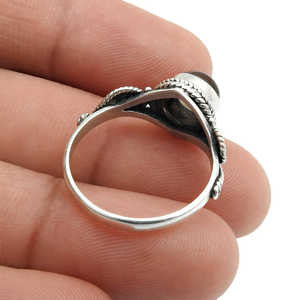 Bague artisanale en argent sterling 925 avec pierre précieuse en quartz fumé, bijoux bohèmes tendance pour mariage et soirée - Product Image 4