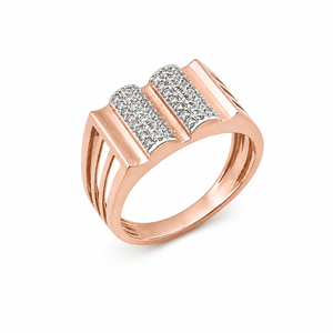 Mens 18KT Rose Gold Triple Row Micro Pave Cubic Zirconia <b>Ring</b> Openwork Side Design <b>Statement</b> Band Wedding Party Gift Jewelry - Product Image 2