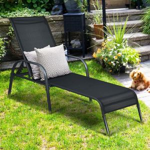 Silla de Patio Plegable Ajustable con Respaldo, Cómoda Tumbona para Tomar el Sol - Product Image 2