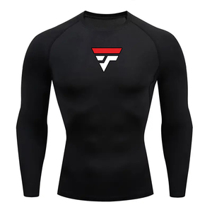 เสื้อรัดกล้ามเนื้อสำหรับผู้ชาย ยี่ห้อ Mma Rash Guard ผลิตจากโพลีเอสเตอร์ สำหรับกีฬายิวยิตสู สีแดง เนื้อผ้านุ่มพิเศษ แห้งเร็ว เสื้อรัดกล้ามเนื้อแบบรัดรูป สำหรับเล่นกีฬา - Product Image 6