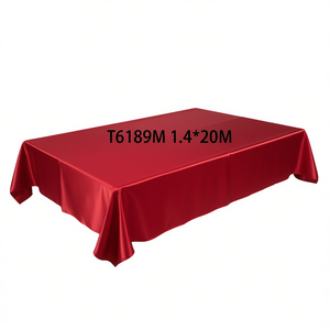 Mantel de Tela Satén Roja de 1.4*20M, Estilo Liso y Sólido, Tejido para Uso Doméstico - Product Image 2