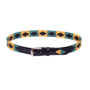 Handmade Premium Leather Polo Belt Traditional Hand-Stitched Pampa Diamond Embroidered Belt Luxury Equestrian Style Casual Wear - Product Image 2