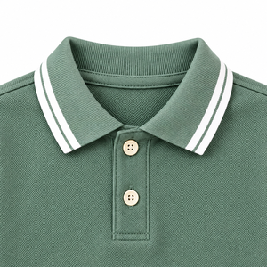 Camiseta Polo Verde para Niños, Manga Corta, Cuello con Bolsillo, Informal, Verano - Product Image 4