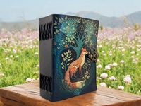 Carnet en cuir Fox de la marque Herb Heritage, Grimoire Livre des Ombres, Papier fait main vintage, 200 feuilles, Reliure cousue, Cadeau