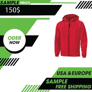 Chaqueta de plumón impermeable roja para hombre, ligera, con capucha, impermeable, plegable, para exteriores, con media cremallera, ODM - Product Image 6