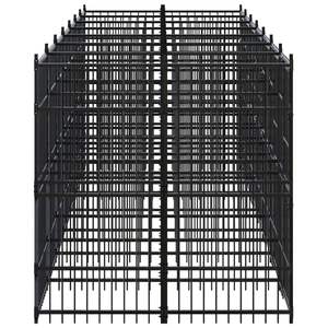 Cage pour chien en acier noir thermolaqué de 12,9 pieds carrés avec serrures - Product Image 4