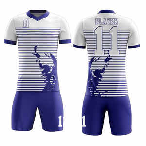 Tenues de football personnalisées en polyester respirant et à séchage rapide, kits complets et uniformes de football pour hommes à prix abordable - Product Image 1