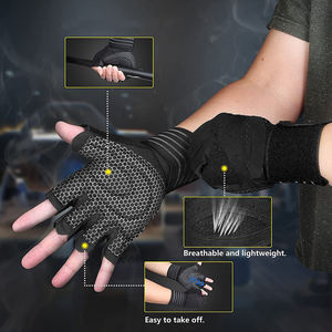 Premium Quality Lightweight Weightlifting <b>Gloves</b> Cross-fit Workouts Palm Protection Training Half Finger Gym Sports Fitness - Product Image 4