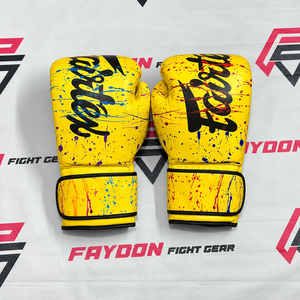 Guantes de Boxeo Personalizados OEM de Diseño Exclusivo Fairtex Gris con Cierre de Velcro y Logotipo Personalizado, Hechos de Cuero Vacuno Genuino - Product Image 5