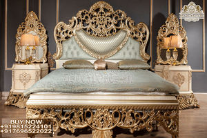 Cama de Madera de Teca Maciza Hecha a Mano, Juego de Muebles de Dormitorio de Madera de Teca Única, Juego de Dormitorio Elegante de Madera de Teca Pura - Product Image 3