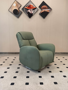 Modern Fabric Recliner Chair Manual Gliding Rocker Solid Back Padded Arms Single <b>Seat</b> Lounge Armchair - Product Image 2