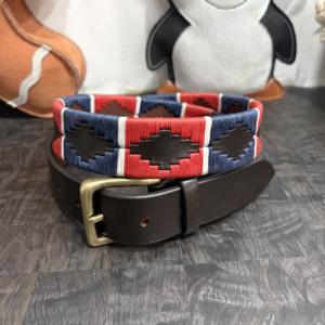 Handmade Polo <b>Belt</b> Genuine Leather Embroidered Woven <b>Belt</b> Unisex Casual Equestrian Style <b>Belt</b> with Antique Brass Buckle - Product Image 3