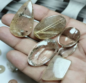 High Quality Natural Faceted Rutile Quartz Gemstone Jewelry <b>Crafting</b> Customized Shape Polished Finish 100% Natural Color BAITHU - Product Image 1