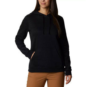 Sweat-shirt à capuche uni noir personnalisé pour femme, en molleton vierge de haute qualité, vente en gros, haut à capuche décontracté, vêtements de sport - Product Image 1