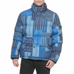 Veste coupe-vent matelassée à double fermeture éclair contrastée personnalisée pour l'hiver, unisexe - Product Image 5