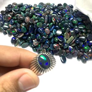 Ópalo Negro Etíope Natural Tratado con Humo, Cabujón de Gema Suelta de Alta Calidad con Juego de Color, Certificado IGI para Fabricación de Joyas - Product Image 4